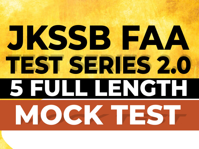JKSSB FAA TEST SERIES  2.O