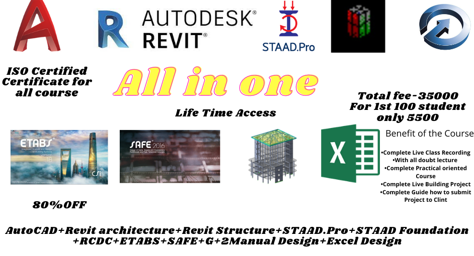 All in one (AutoCAD+Revit+STAAD.Pro+RCDC+ETABS+SAFE+Manual+Excel)